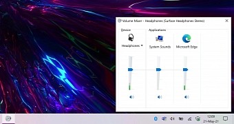 The existing version of the Windows 10 volume mixer