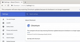 The notification that will be displayed for Chrome users
