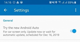 The new Android Auto toggle has been removed