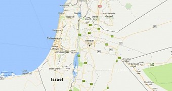 Google Maps view of Palestine
