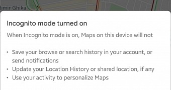 Incognito mode in Google Maps for Android