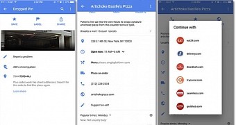 Google Maps update with food delivery service integration