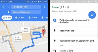 Google Maps parking availability feature