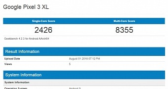 Alleged Pixel 3 XL benchmark