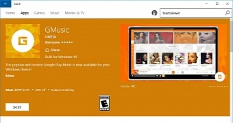 GMusic in the Windows Store