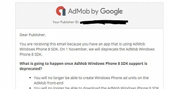 Google has started emailing AdMob users to inform them of the change