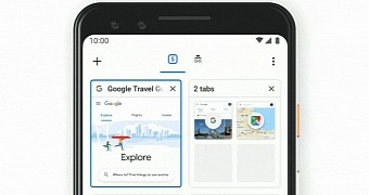 New tab grid layout in Google Chrome on Android