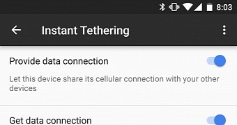 Instant Tethering feature