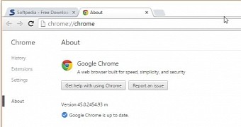 The new version of Google Chrome in Windows 10