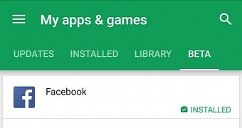 Google Play Store - Beta tab