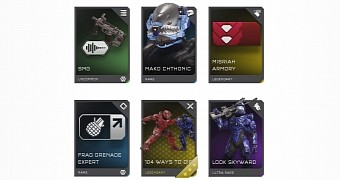 Some of the REQ cards in Halo 5