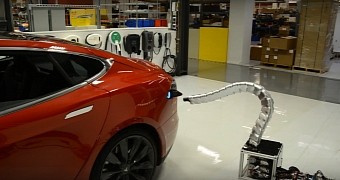 Have a Look at the Creepy Tesla Model S Prototype Charger