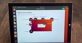 Ubuntu 18.04 LTS running on Microsoft Surface Pro 3