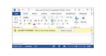 Macro script notification in Office 2013