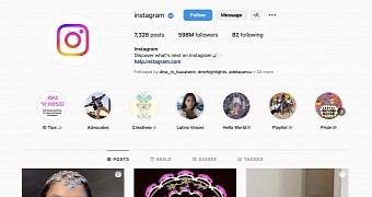 Instagram profile page