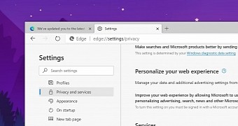 Microsoft Edge Dev and page preloading