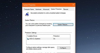 System Restore in Windows 10 version 1809