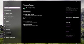 Checking for updates in Windows 10