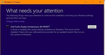 The error message displayed when upgrading to Windows 10 May 2019 Update