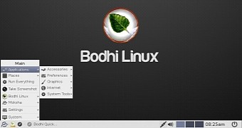 Bodhi Linux's Moksha Desktop
