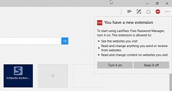New extension prompt in Windows 10 Anniversary Update