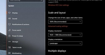 Windows 10 screen orientation options