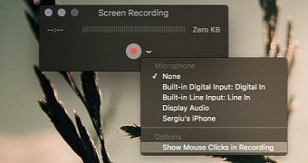 Starting a new screen recording