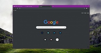 Google Chrome new tab page with fakebox
