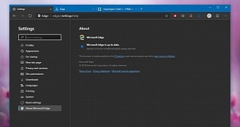 Microsoft Edge browser on Windows 10
