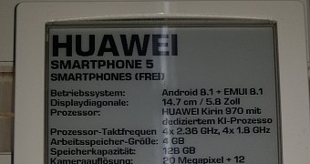 Huawei P20 specs