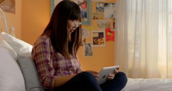 An actor in Apple's iBooks video portraying a student who uses iPad for learning