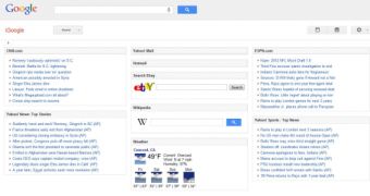 The updated iGoogle design with the unified header