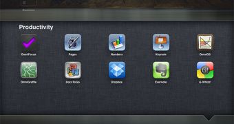 iOS 4.2 screenshot on iPad - multitasking, applicaton folders