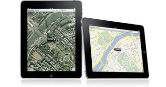 iOS Maps application in action (iPad)