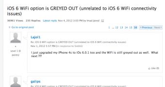 Apple forum screenshot