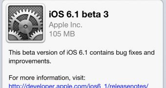 iOS 6.1 Beta 3 over-the-air (OTA) update screenshot