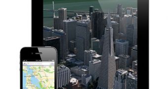 The new maps app in iOS 6, replacing Google Maps