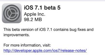 iOS 7.1 Beta 5 OTA