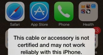 iOS 7 warning message