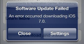iOS 7 update error