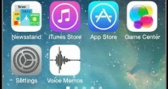 VoiceMemos app appears in the lowest row of apps