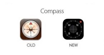 iOS 6 Compass icon versus iOS 7 Compass icon