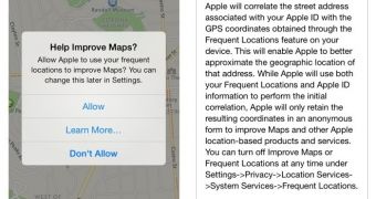 iOS 7 Maps application asks users to help improve the service