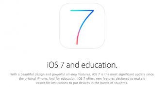 "iOS 7 and education" banner