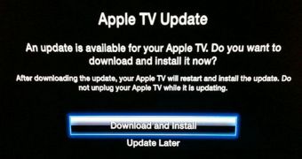 Apple TV software update screen