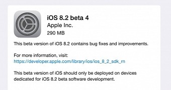 iOS 8.2 Beta 4 available for download