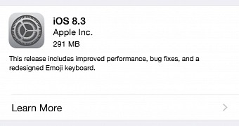 iOS 8.3 software update