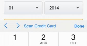 Mobile Safari offers "scan credit card" option when the user buys something online