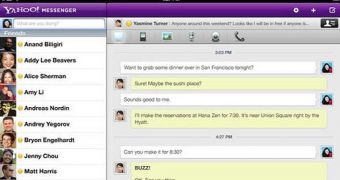 Yahoo Messenger screenshot (iPad)