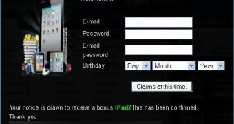 Phishing site promises millions and an iPad 2